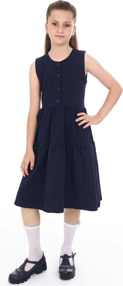 Toontoy Kız Çocuk Düğmeli Okul Elbise