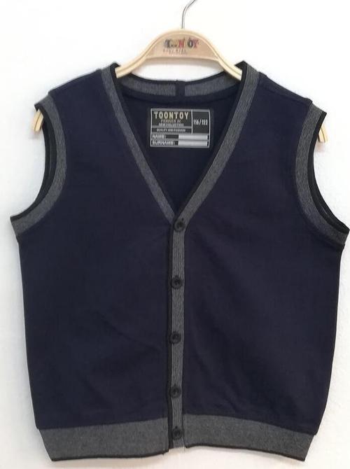 Toontoy Erkek Çocuk Triko Düğmeli Okul Süveter