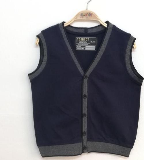 Toontoy Erkek Çocuk Triko Düğmeli Okul Süveter