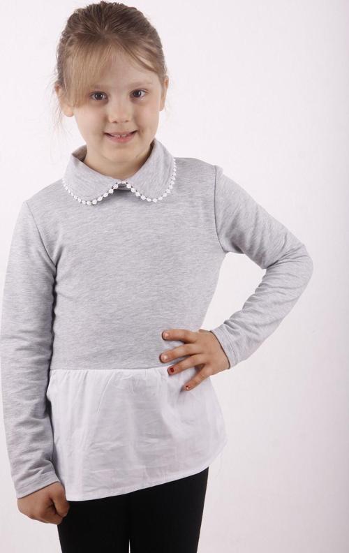 Toontoy Kız Çocuk Gömlek Detaylı Yakası Aksesuarlı Sweatshirt