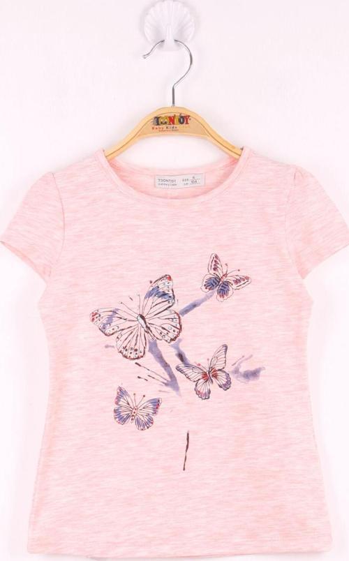 Toontoy Kız Çocuk  Kelebek Taş Baskılı T-Shirt