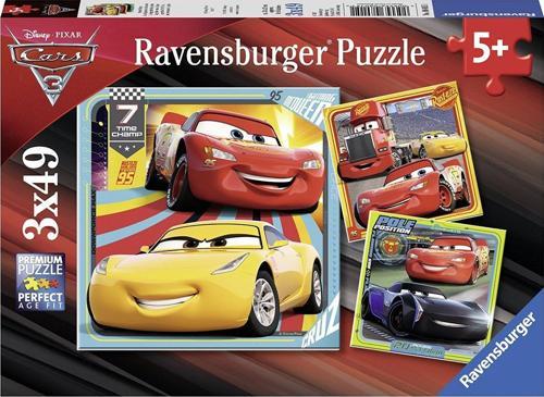Disney Cars 3 3 x 49 Parça Çocuk Puzzle (080151)
