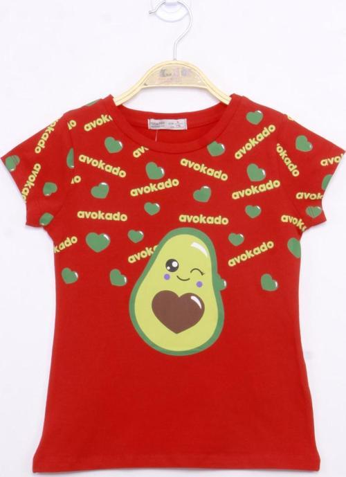 Toontoy Kız Çocuk Avokado Baskılı Tişört