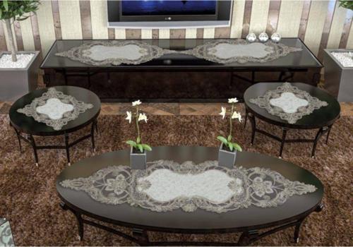 5 Parça Azra Fransız Dantelli Salon Takımı Pikolu