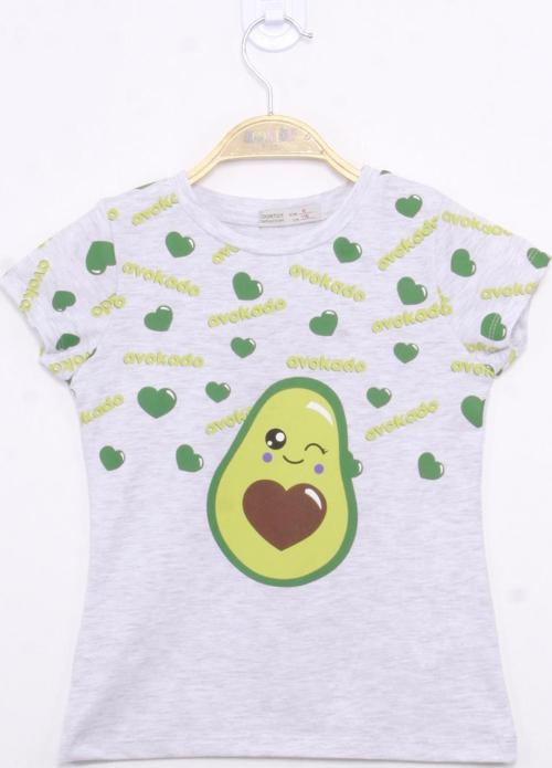 Toontoy Kız Çocuk Avokado Baskılı Tişört