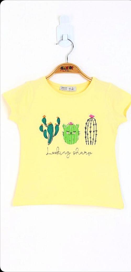 Toontoy Kız Çocuk Kaktüs Baskılı Tişört