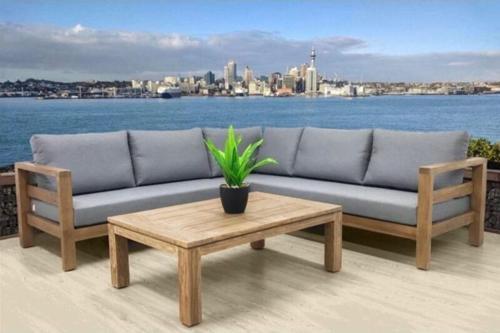 Spring Ahşap Bahçe Balkon Köşe Koltuk Takımı