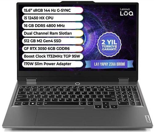 Loq Intel Core I5-12450hx 16gb 512gb S Rtx™ 3050 6gb Tgp 95w 15,6" Gaming Laptop 83gs008gtr