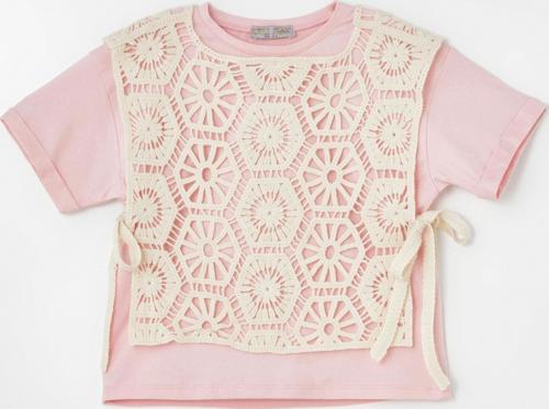 Kız Çocuk Motif Yelekli Dantelli Bluz