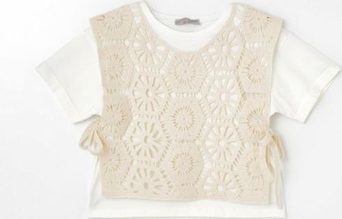Kız Çocuk Motif Yelekli Dantelli Bluz