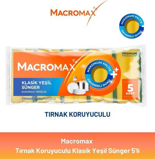 Klasik Yeşil Oluklu Sünger 5'li