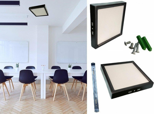 18W BEYAZ S.Ü. KARE LED PANEL (SİYAH KASA)