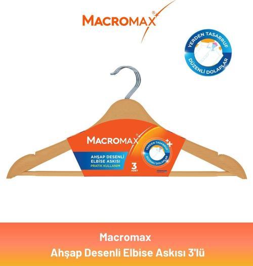 Ahşap Desenli Elbise Askısı 3'lü