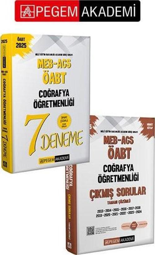 PEGEM AKADEMİ 2025 MEB-AGS-ÖABT Coğrafya Öğretmenliği Çıkmış Sorular + 2025 MEB-AGS-ÖABT Coğrafya Öğ