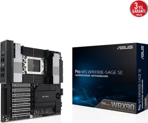 Pro Ws Wrx90E-Sage Se Amd Wrx90 Str5 Ddr5 7600 Vga 4X M2 Usb3.2 2X10Gbit + 1Gbit Lan (Pro Ws Wrx90E-Sage Se) Anakart