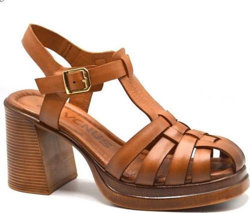 2413401Y PLATFORM TOPUK DERİ KADIN SANDALET