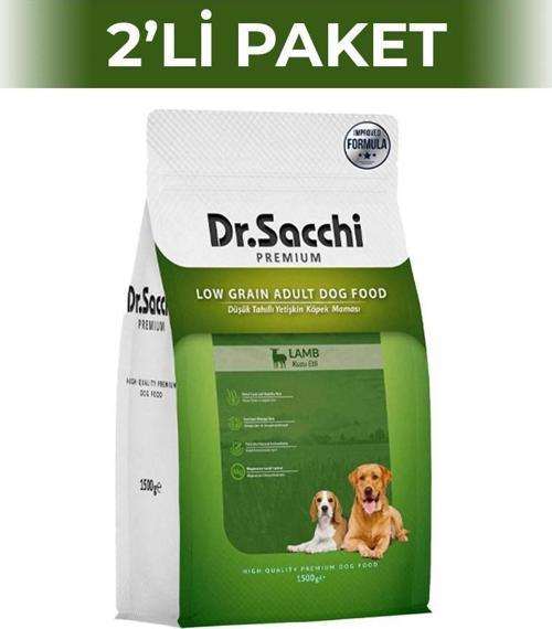 Dr.Sacchi Premium Kuzu Etli Düşük Tahıllı Yetişkin Köpek Maması 1,5 kg 2 Adet