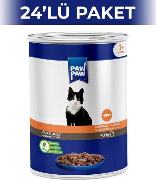 Jelly Somonlu Yetişkin Kedi Konserve Maması 400 gr 24 Adet