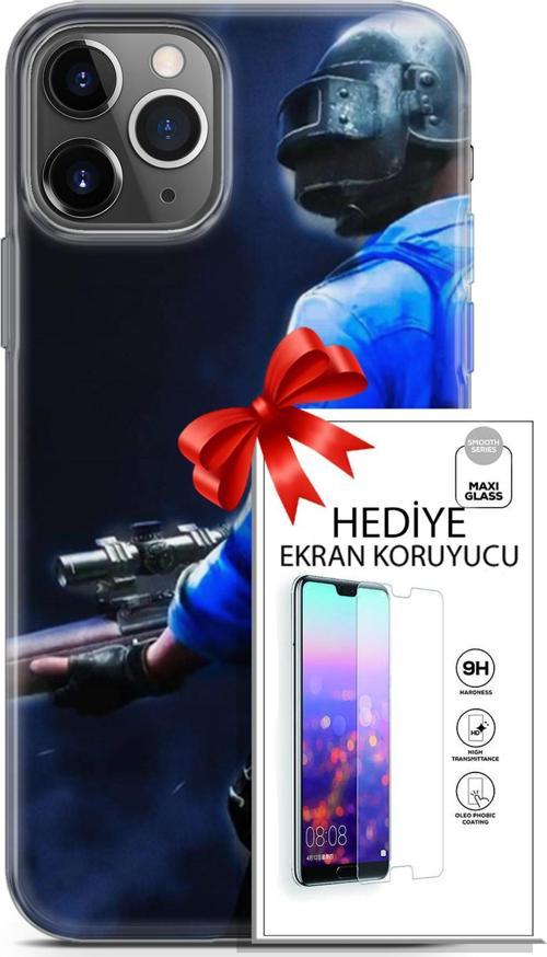 Apple İphone 11 Pro Kılıf Orijinal Seri Pubg 12 Mavi Gömlekli Tasarım Kılıf + Ekran Koruyucu