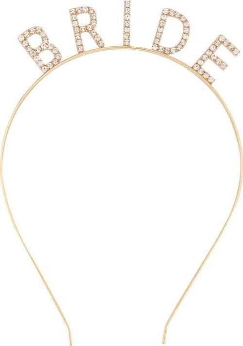 Nessiworld Altın Gold Renk Bekarlığa Veda Kristal Taş Bride Tacı İthal 16x10 cm