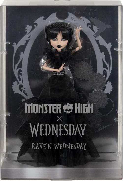 Nessiworld HXJ03 Monster High Wednesday Balo Elbiseli Bebek