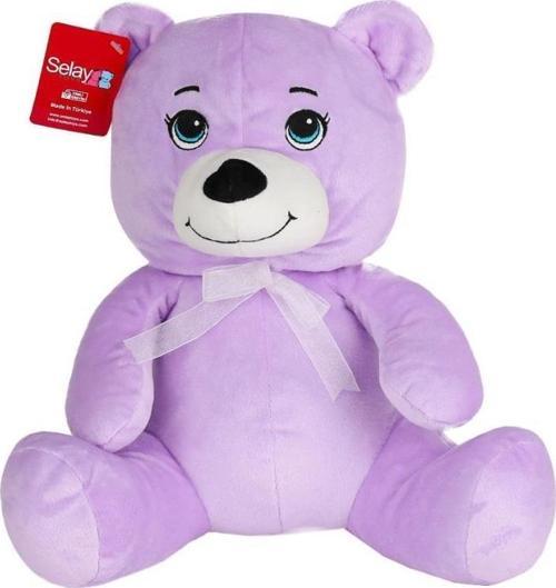 Nessiworld 1022L  Göbekli Peluş Ayı 28 cm Lila -Selay Oyuncak