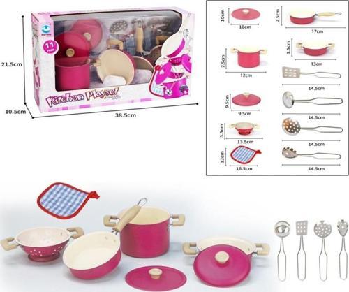 Nessiworld 3815-6A Emaye Tencere 11 Parça Pembe -Vardem Oyuncak