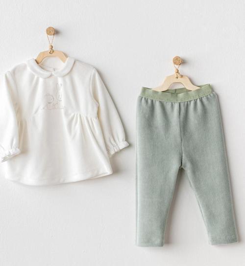 AC25134 Cute Bear Friends 2'Li Bebe Takım Green