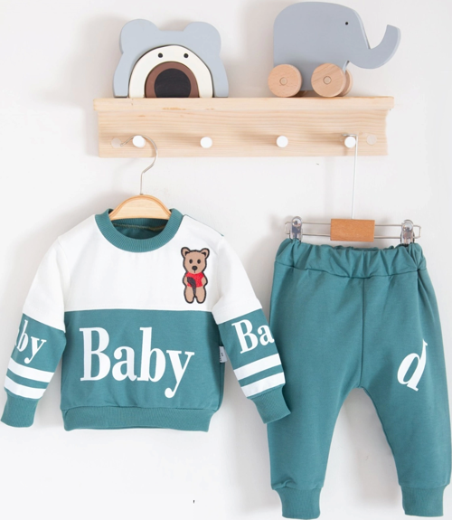3-18 Ay Erkek Bebek Alt&Üst Takımı Baby 2'li Yeşil