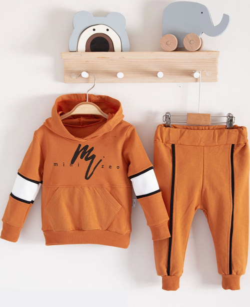 3-18 Ay Erkek Bebek Takımı Mini Zeo 2'li Kahverengi