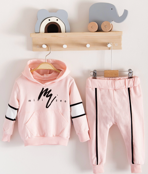 3-18 Ay Erkek Bebek Takımı Mini Zeo 2'li Pembe