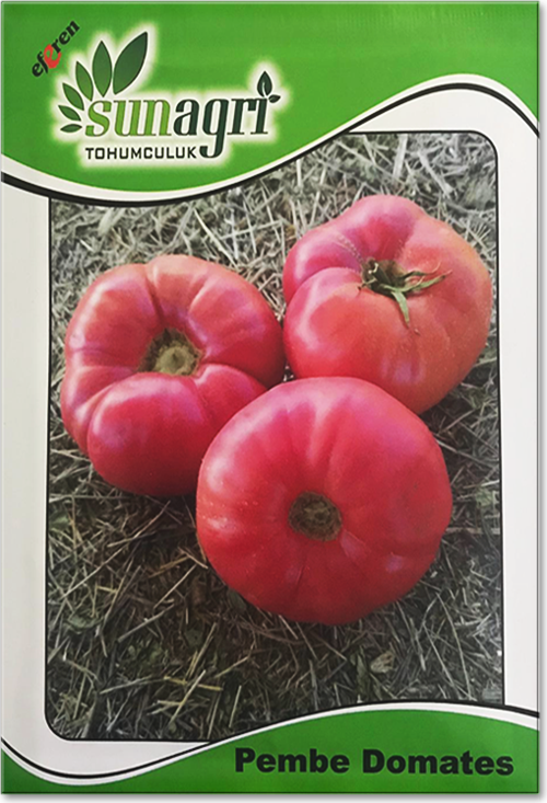 Sunagri Pembe Köy Domatesi Tohumu - Açık Tarla İçin Sert Kabuklu Pembe Renkli Lezzetli
