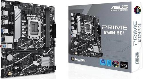 Prıme B760M-R D4 Intel B760 Lga1700 DDR4 5333 Hdmı 2X M2 Aura Rgb 2.5Gbit Lan Matx Anakart