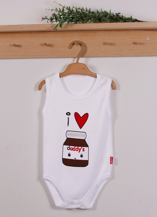 Yeni Doğan 3-12 Ay Abisinin Minik Aşkı Askılı Body Beyaz