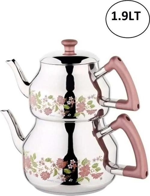 Marmaris Mini Boy 1,9 Lt Paslanmaz Çelik Desenli Çaydanlık Rosegold K314