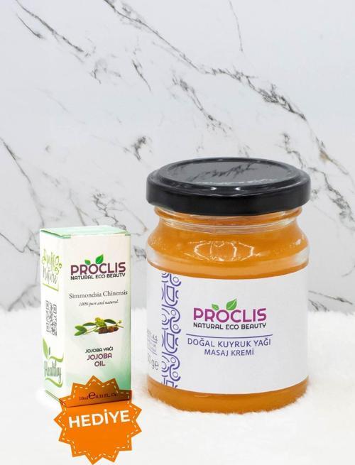 Doğal Ev Yapımı Kuyruk Yağı Masaj Kremi, Jojoba Yağı Hediyeli