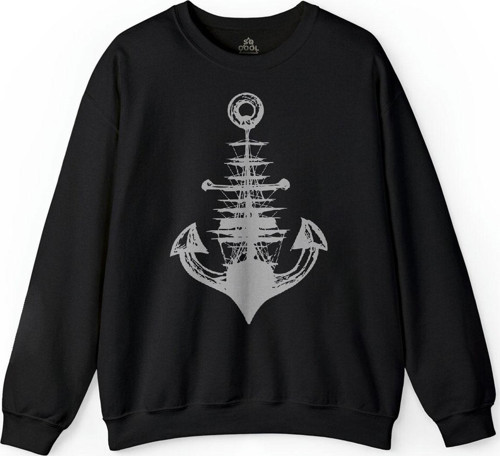 Yelken Demir Çapa Anchor Baskılı Sweatshirt