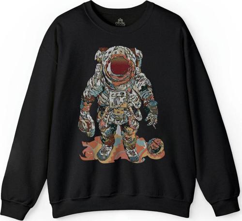 Fly Me To The Moon Astronot Gezegen Baskılı Sweatshirt