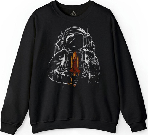 Astronot Uzay Cosmos Space Galaksi Gezegen Baskılı Sweatshirt