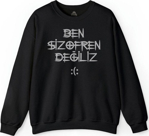 Ben Şizofren Değiliz İlüzyon İllusion Esprili Baskılı Sweatshirt