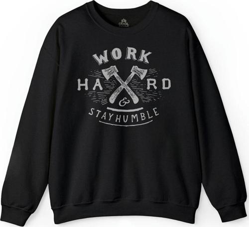 Work Hard Stay Humble Çok ÇAliş Mütevazi Ol Baskılı Sweatshirt PSW01S-1106