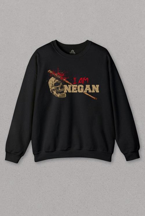 Unisex Sweatshirt I Am Negan The Walking Dead Yürüyen Ölüler Baskılı Sweat PSW01S-1354