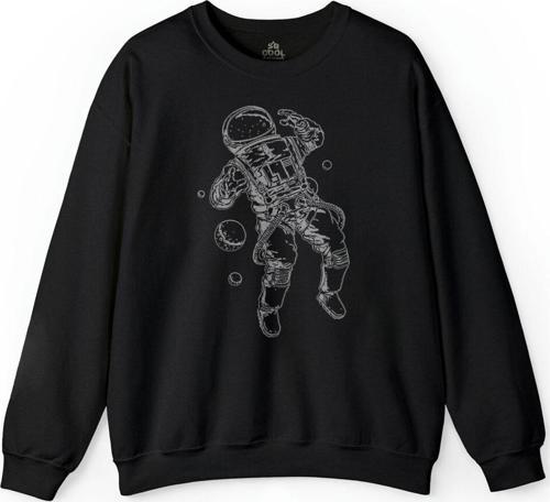 Astronot Uzay Space Cosmos Galaksi Gezegen  Baskılı Sweatshirt