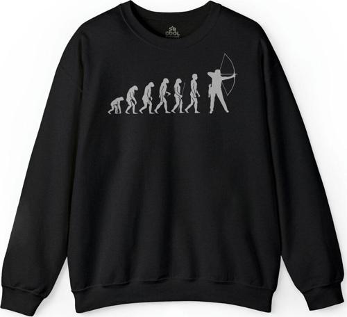 Evolution Human Evrim Yay Ok Okçu Baskılı Sweatshirt