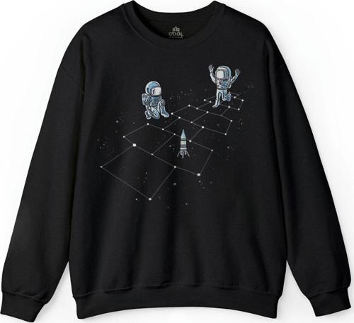 Astronot Dans Uzay Cosmos Space Galaksi Gezegen Baskılı Sweatshirt