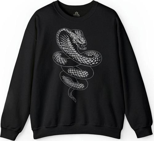 Kral Kara Kobra Yılan King Black Snake Cobra Baskılı Sweatshirt PSW01S-1204