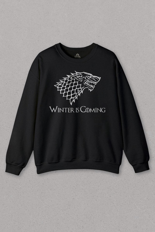 Unisex Sweatshirt Dizi Game of Thrones Winter Is Coming Baskılı Sweat