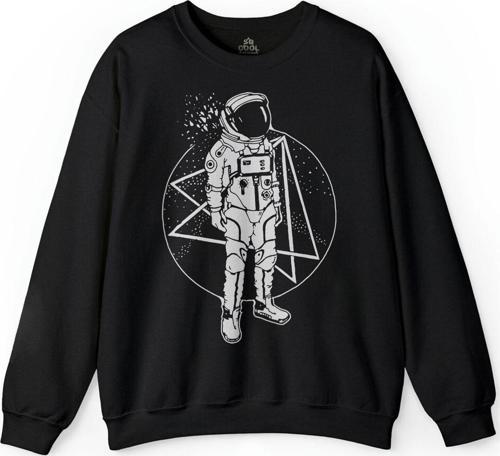 Uçan Astronot Uzay Cosmos Space Galaksi Gezegen Baskılı Sweatshirt