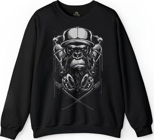 Monkey Graffıtı Maymun Grafik Baskılı Sweatshirt
