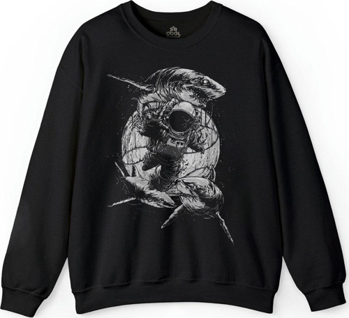 Uçan Astronot Uzay Cosmos Space Galaksi Gezegen Baskılı Sweatshirt PSW01S-1088